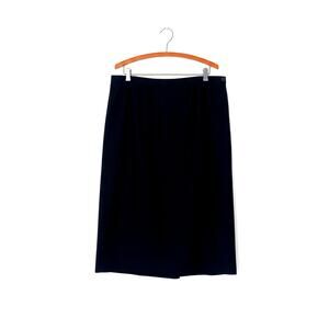 Vintage Pendleton Knee Length Black Pencil Skirt 100% Virgin Wool USA SZ 16